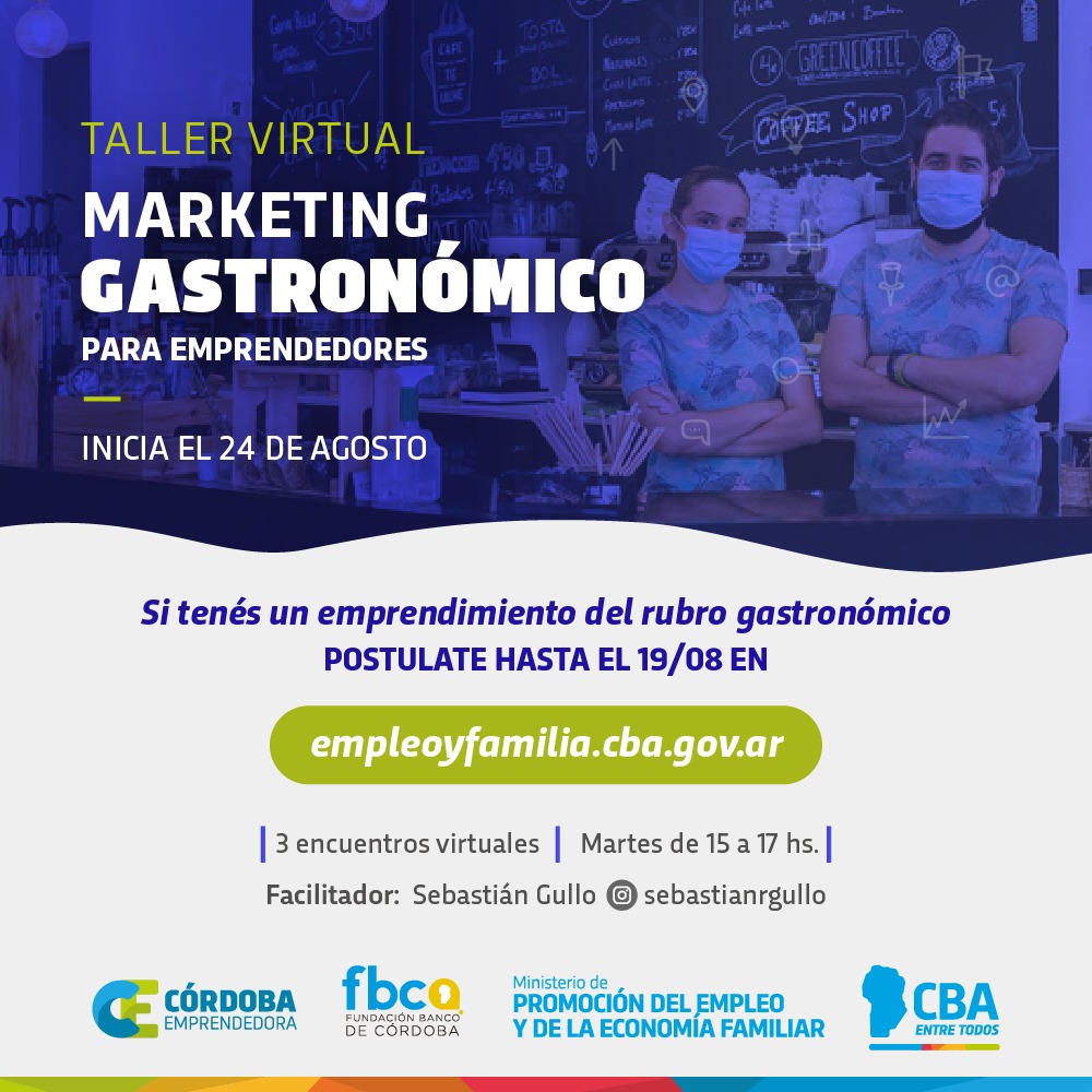 Emprendedores: becas para taller de Marketing Gastronómico